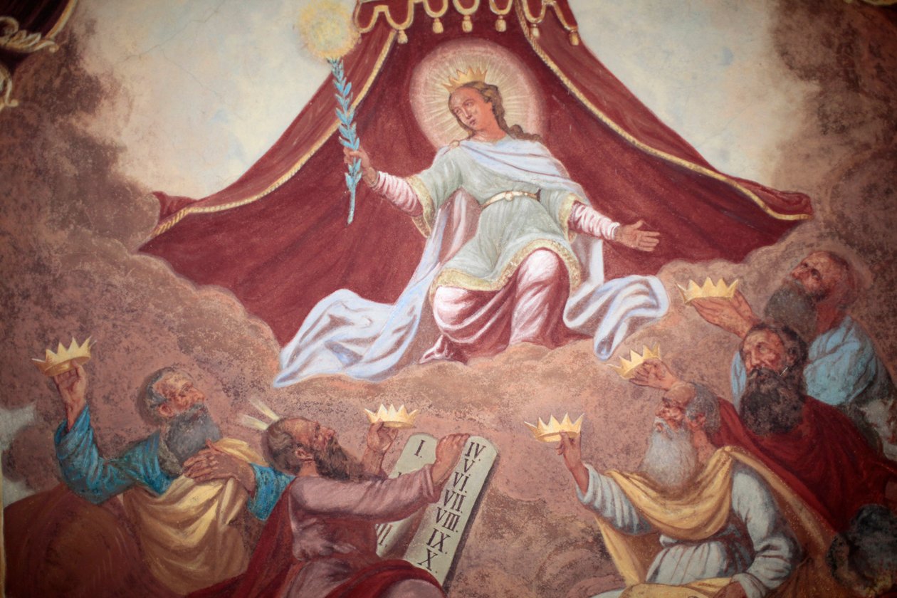 Kronet Mary fresco i Loreto kirke; Praha Tsjekkia av Unbekannt