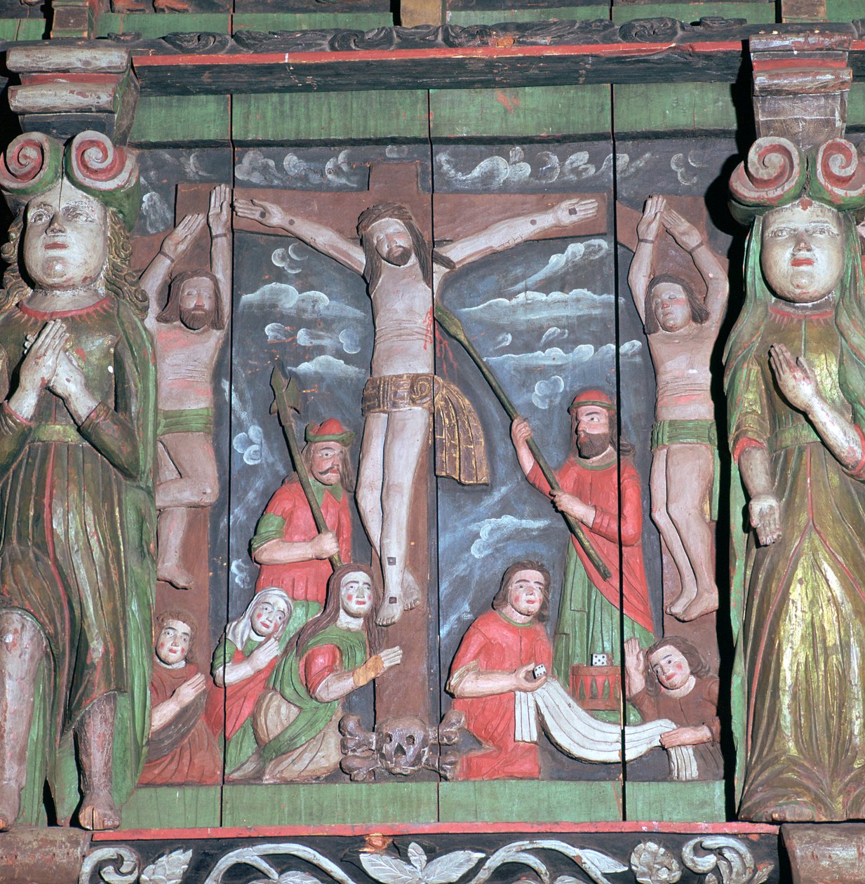 Korsfestelsesscene fra en altertavle, 1600-tallet av Unbekannt