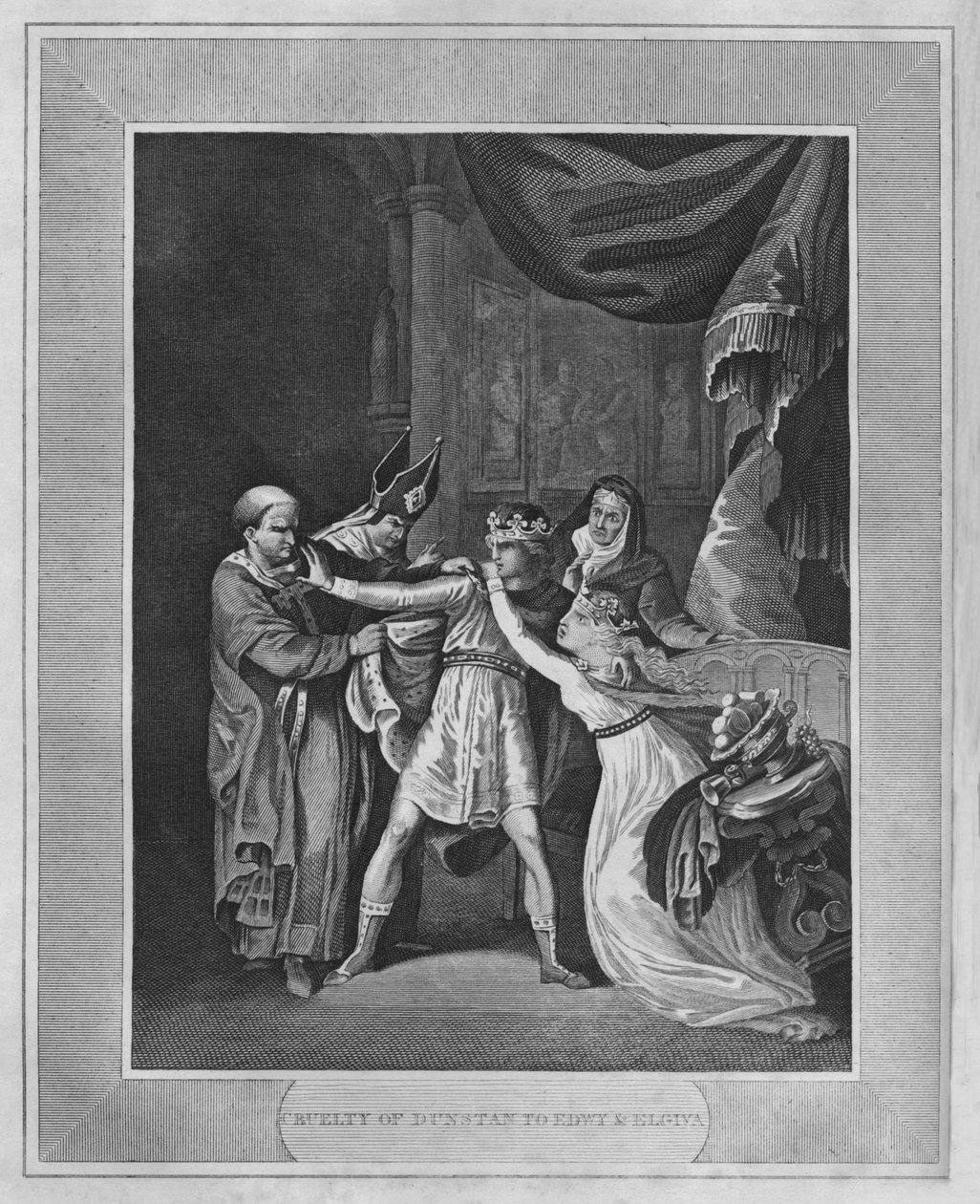 Grusomheten av Dunstan mot Edwy & Elgiva, 1838 av Unbekannt