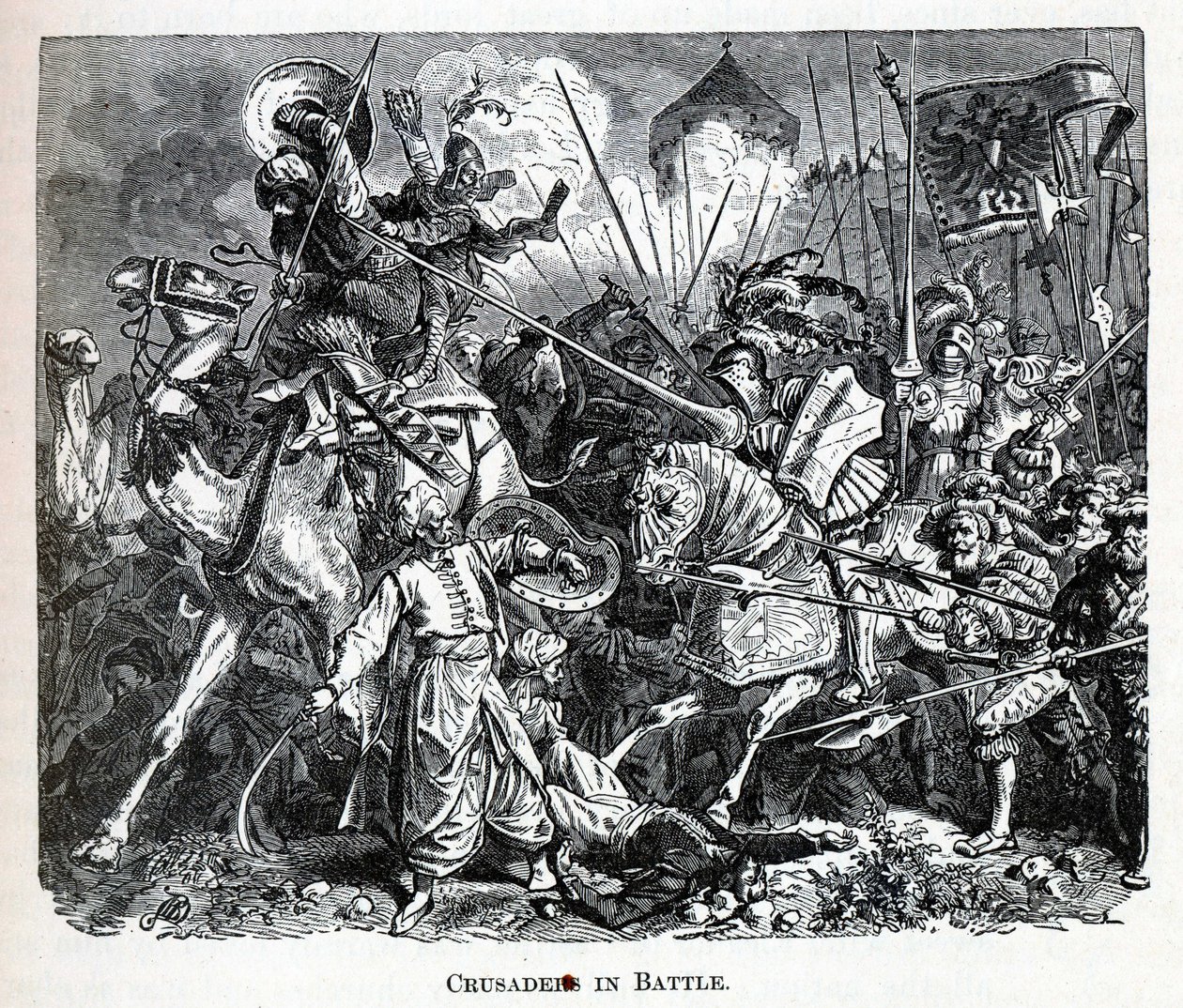 Korsfarere i kamp, 1882 av Unbekannt