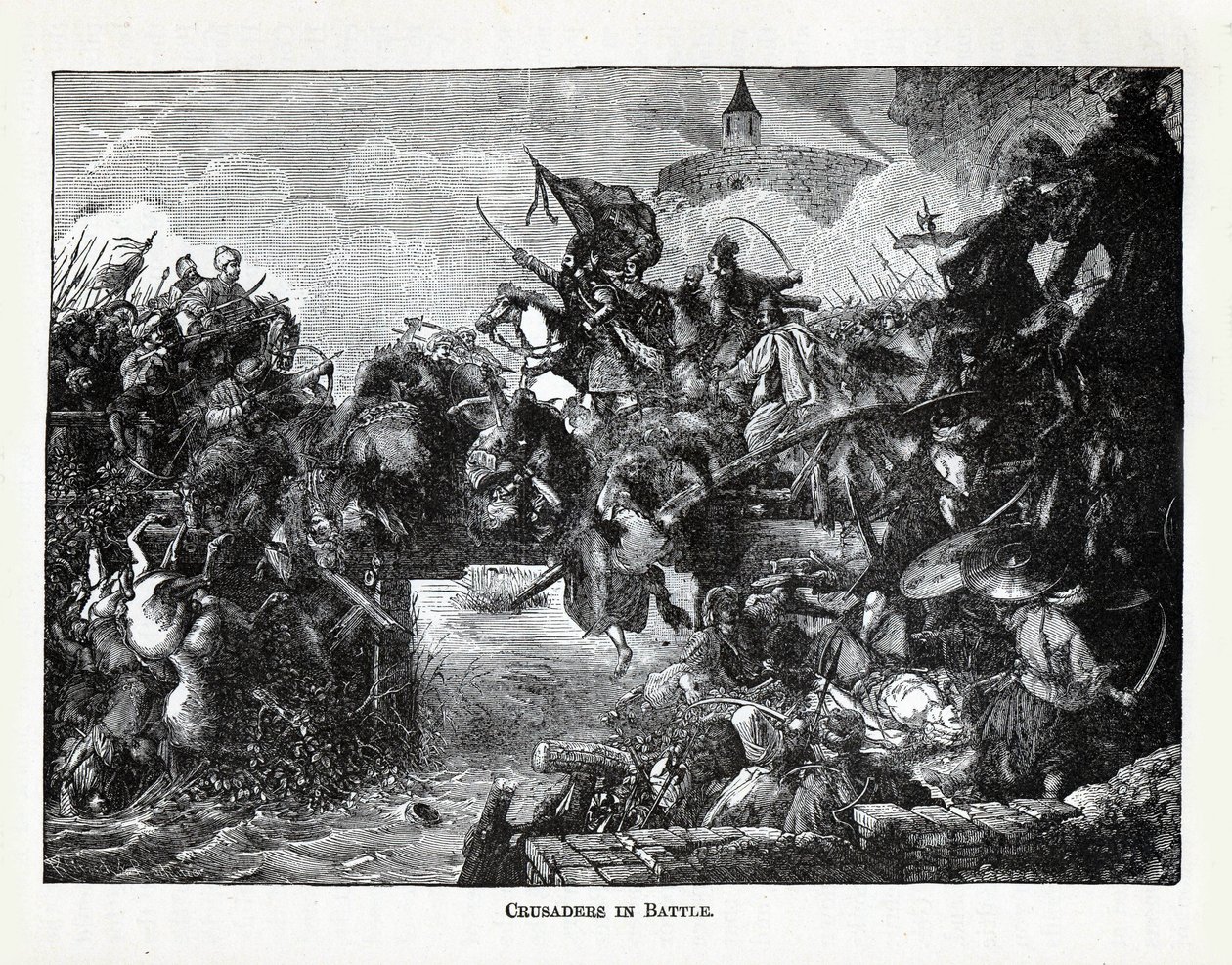 Korsfarere i kamp, 1882 av Unbekannt