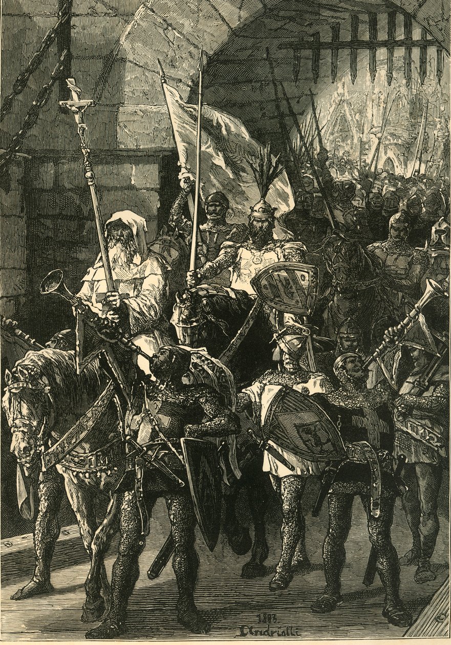 Korsfarere på mars, c1100-tallet, 1890. av Unbekannt