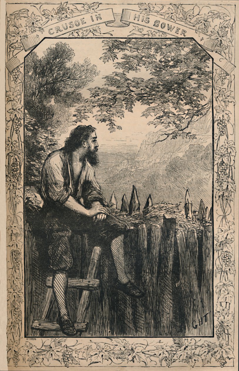 Crusoe In His Bower, c1870 av Unbekannt