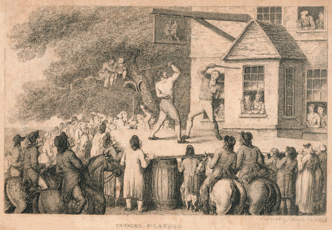 Cudgel Playing, 1799. av Unbekannt