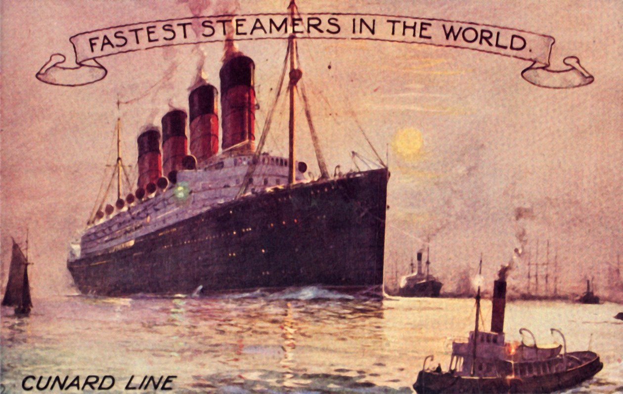 Cunard Line - verdens raskeste dampere, c1910-tallet. av Unbekannt