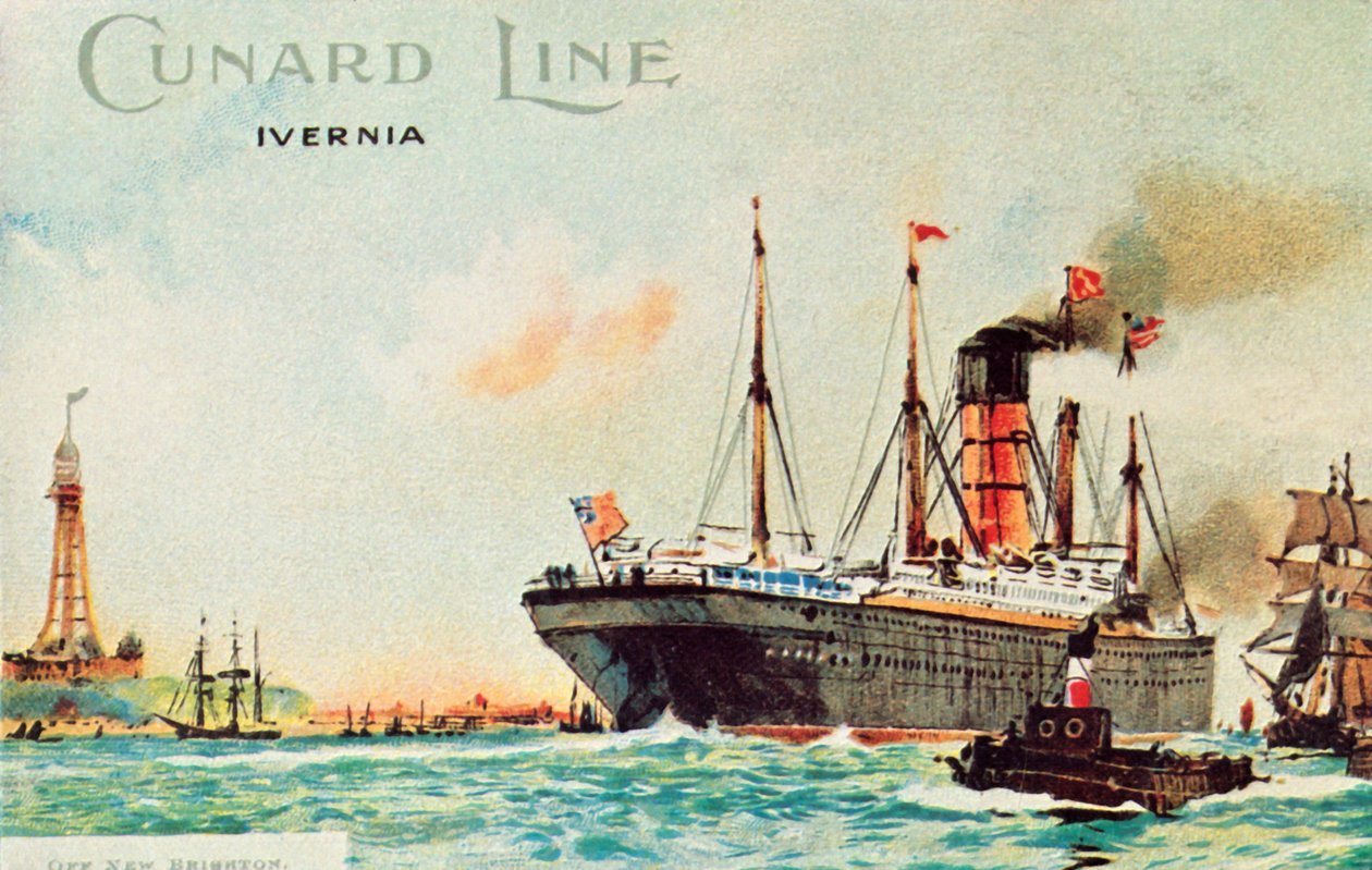 Cunard Line - Ivernia, utenfor New Brighton, c1910. av Unbekannt