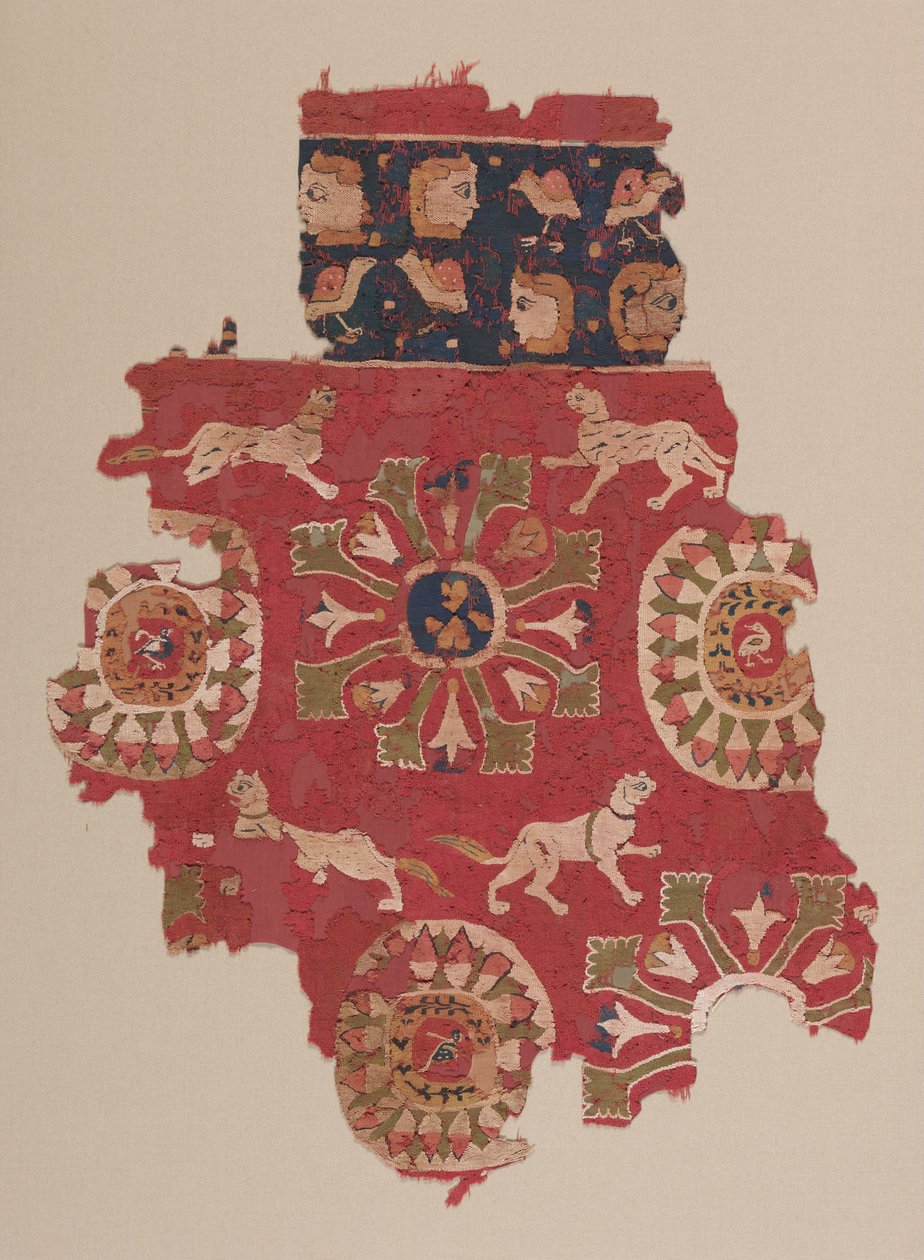 Gardinfragment med pantere, 500-tallet. av Unbekannt
