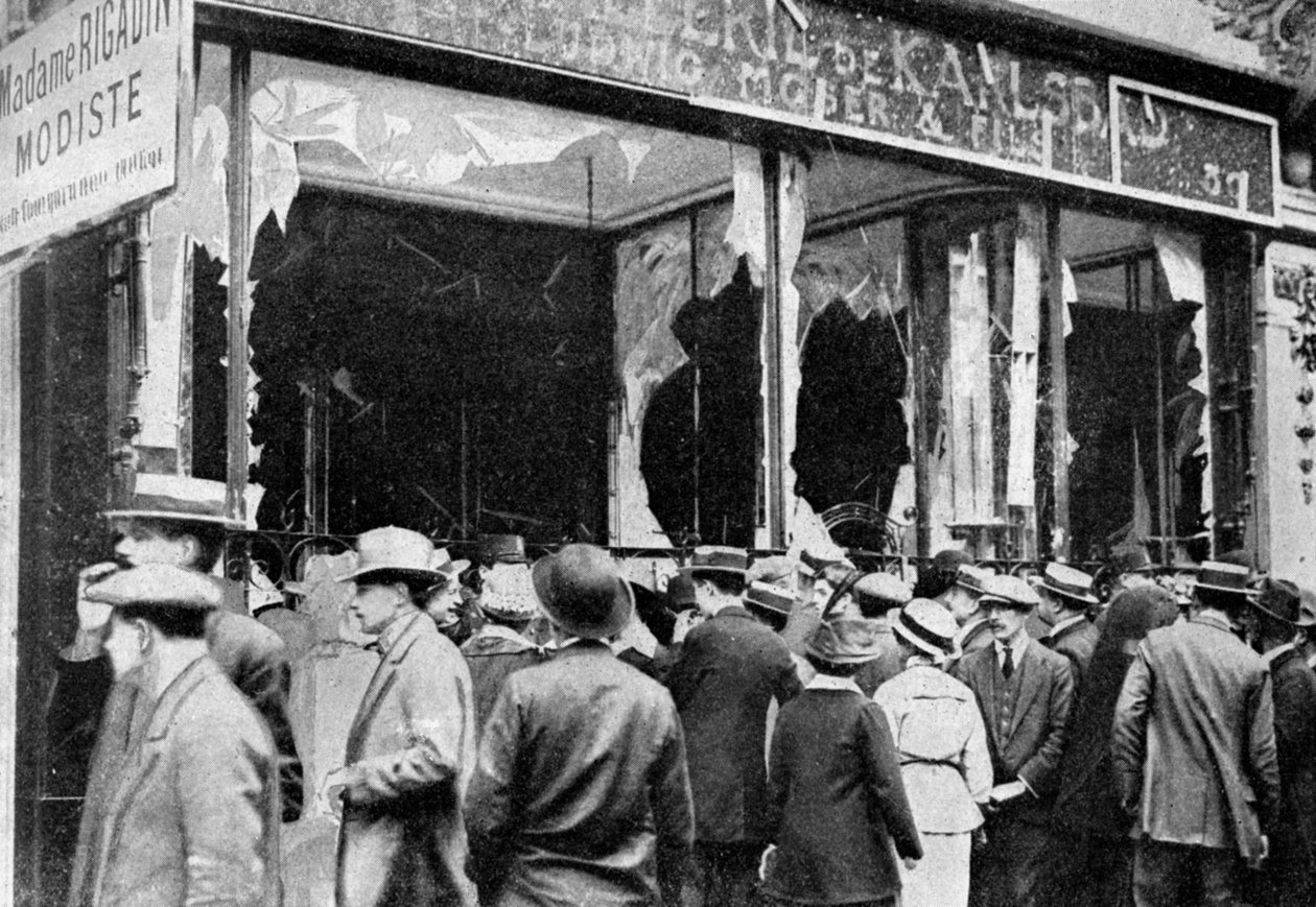Skadet østerriksk juvelerbutikk, Paris, første verdenskrig, 1914 av Unbekannt