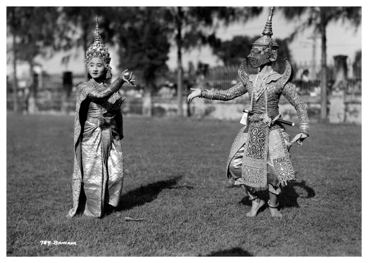 Dansere i tradisjonell kjole, Bangkok, Thailand, tidlig på 1900-tallet av Unbekannt
