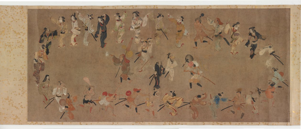 Danser Bon Odori, Edo-perioden, andre kvartal, 1600-tallet. av Unbekannt