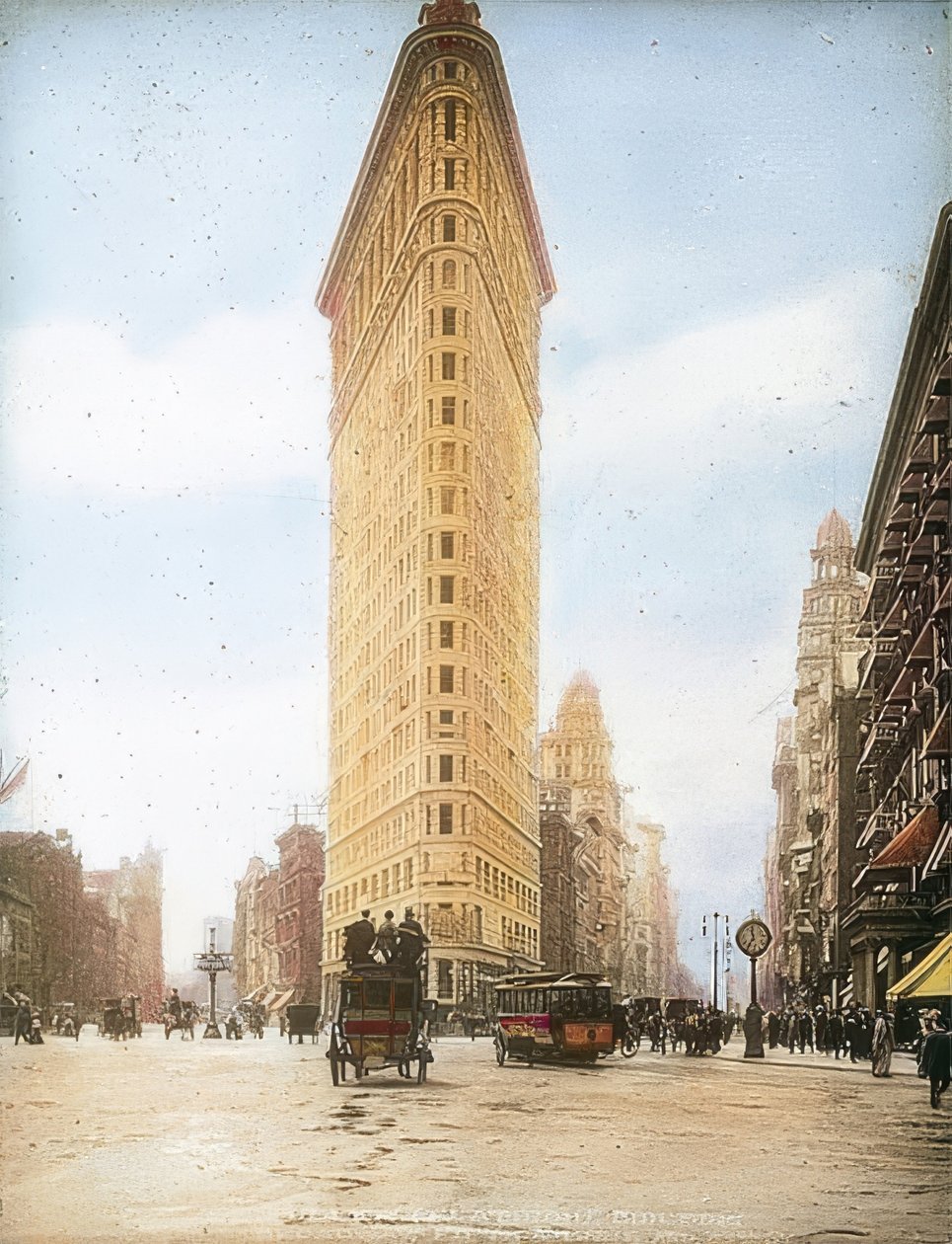 Flatiron Building (Fuller Building). En av de eldste skyskraperne i New York. Rundt 1905 av Unbekannt