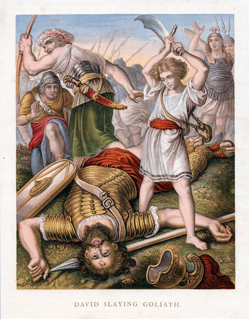 David dreper Goliat, ca 1860 av Unbekannt