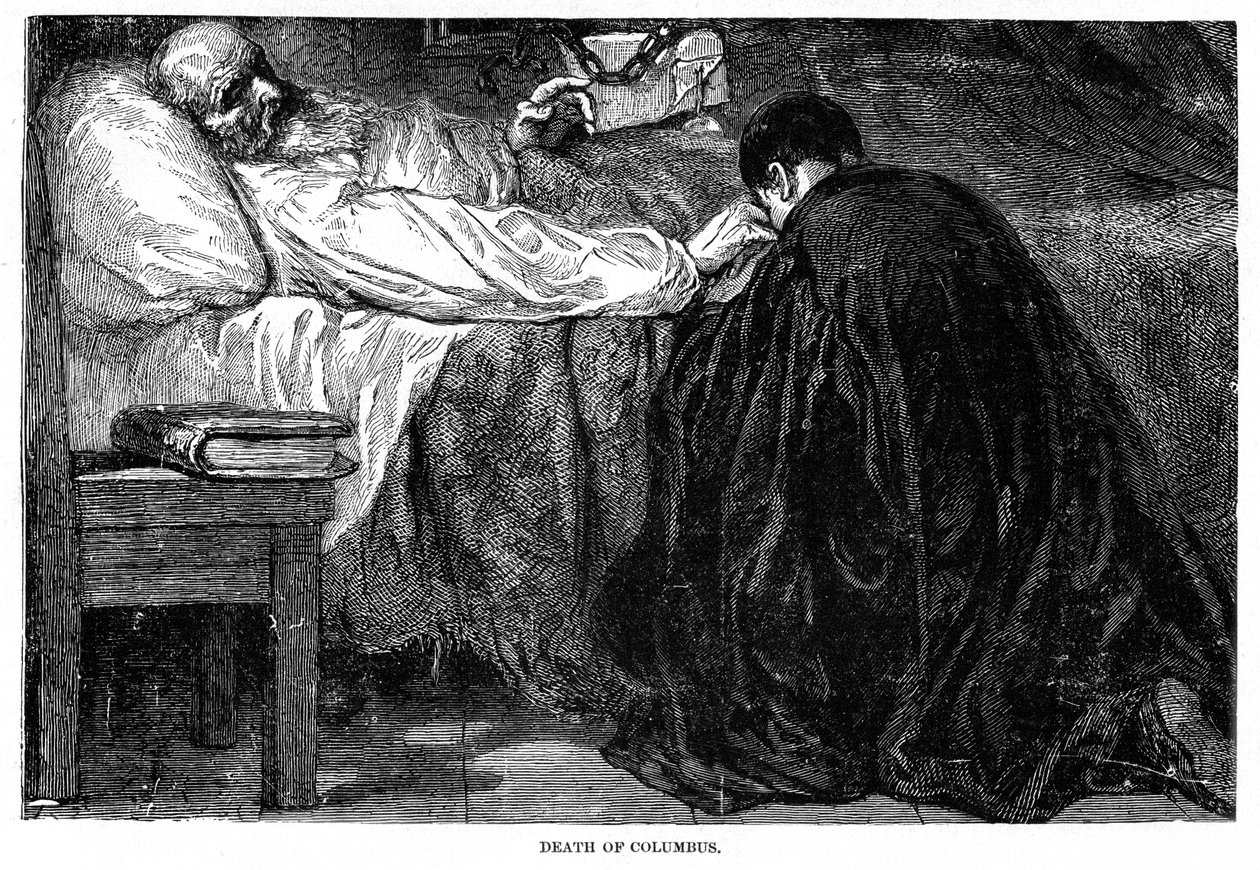 Christopher Columbus død, 1506, 1872 av Unbekannt