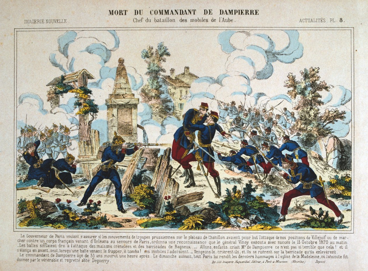 Kommandant de Dampierres død, beleiringen av Paris, fransk-prøyssisk krig, 13. oktober 1870 av Unbekannt