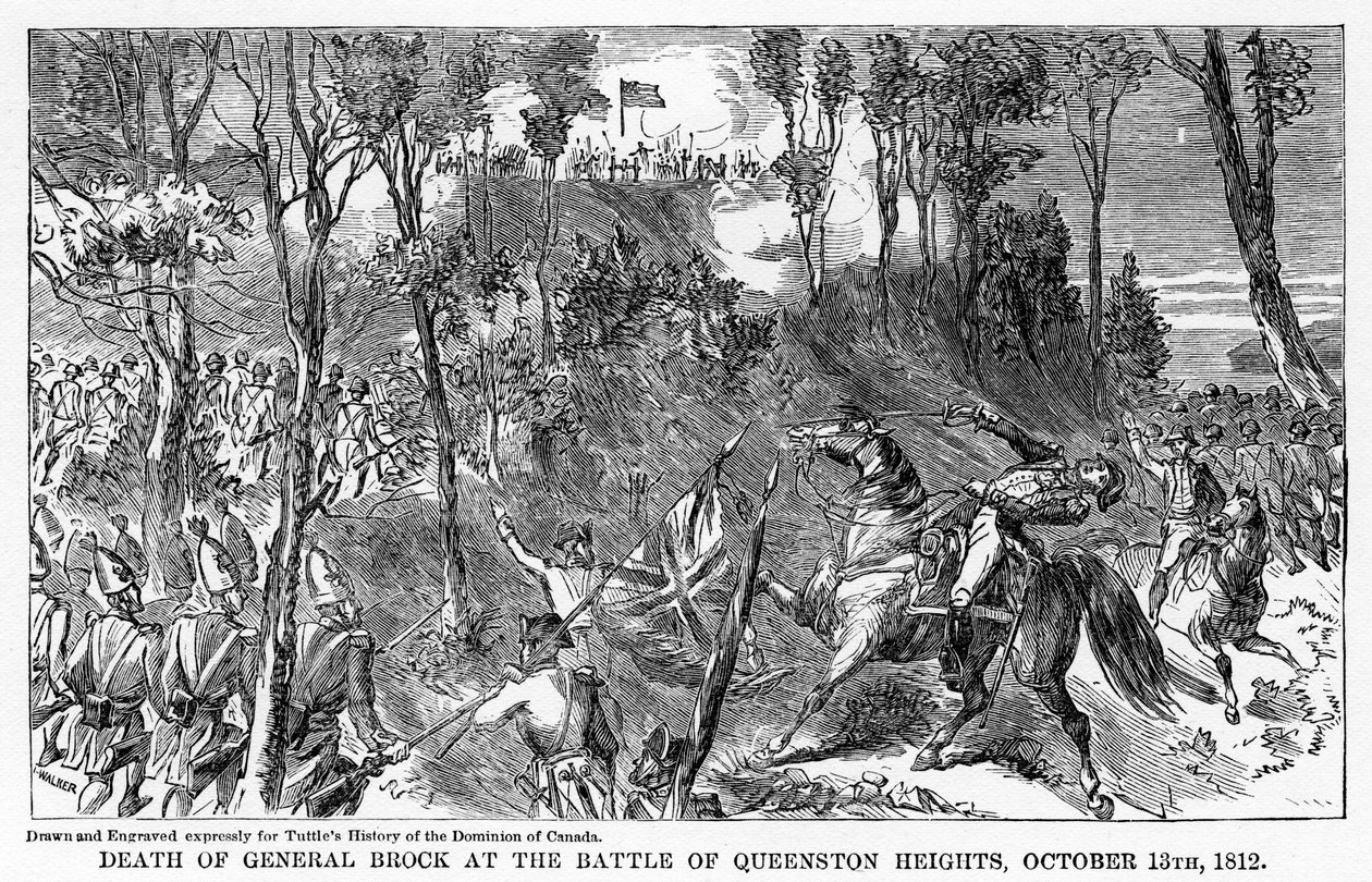 General Brocks død i slaget ved Queenston Heights, 13. oktober 1812, 1877 av Unbekannt