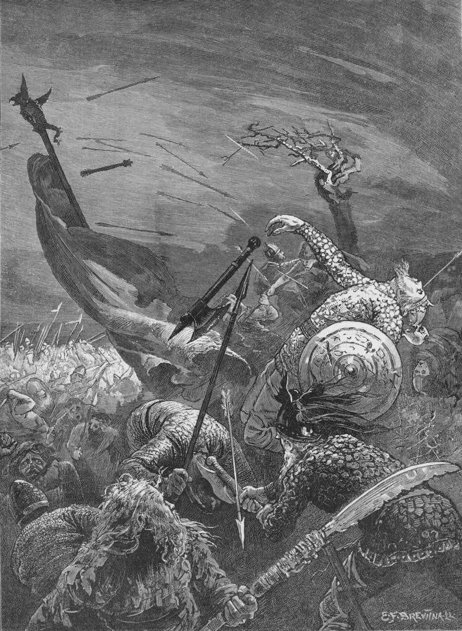 Kong Harolds død i slaget ved Hastings, 1066 1905 av Unbekannt