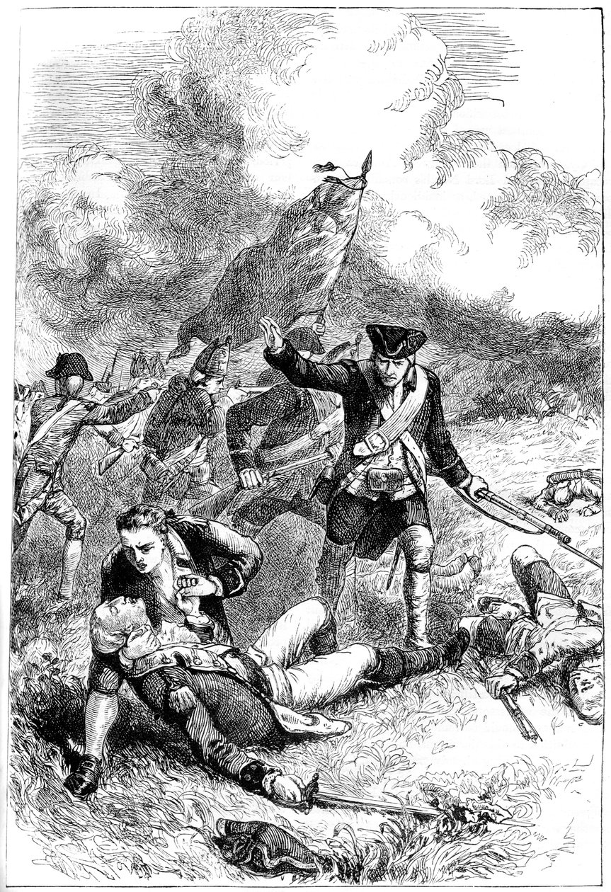 Major Pitcairns død, slaget ved Bunker Hill, Boston, Massachusetts, 1775 c1880 av Unbekannt
