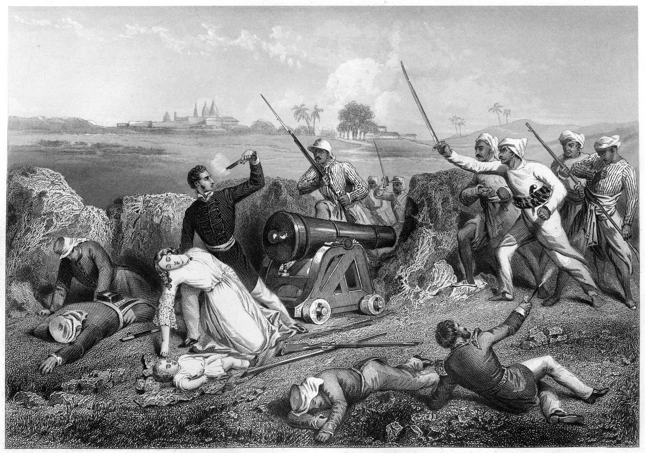 Major Skene og hans kone døde i Jhansi, 1857, c1860 av Unbekannt