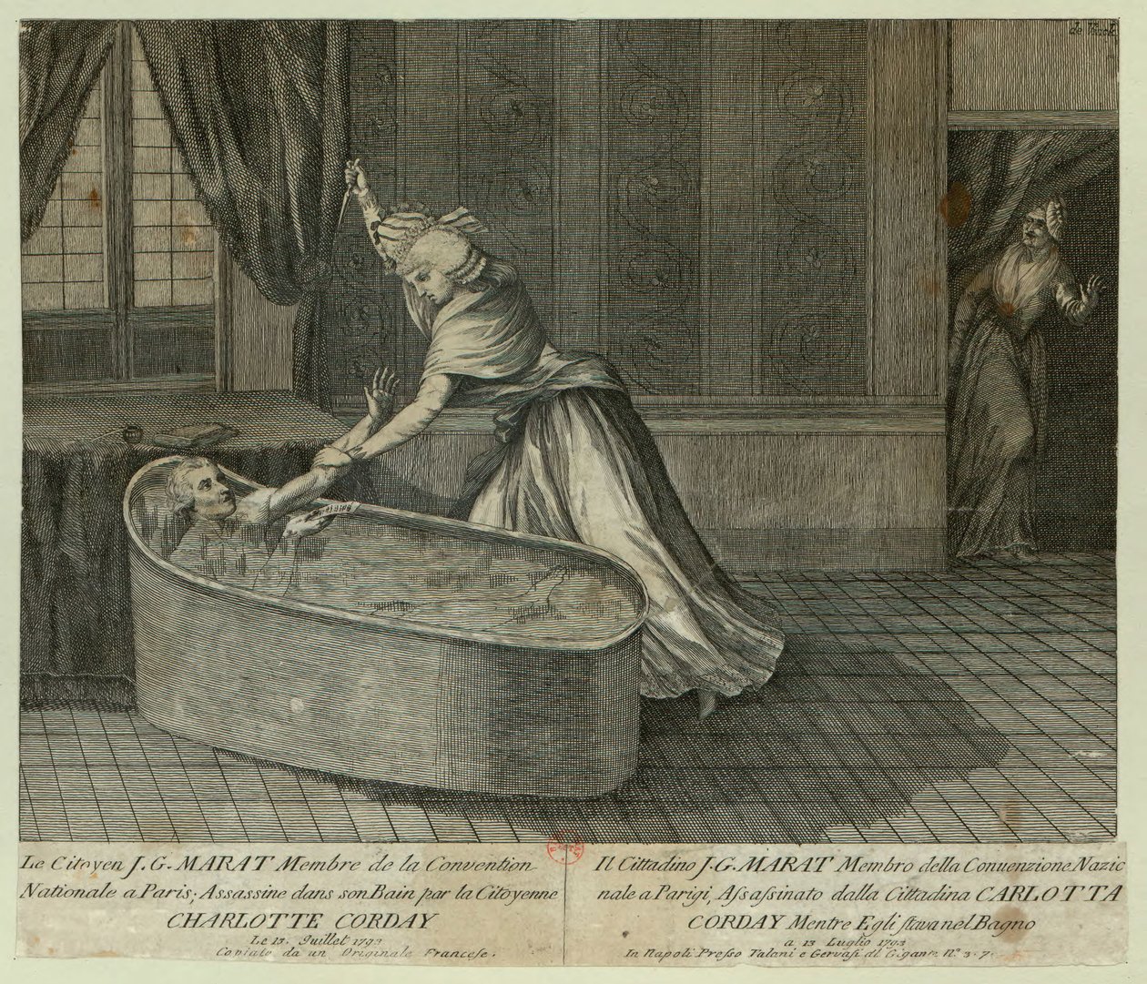 Marats død, ca. 1793. av Unbekannt