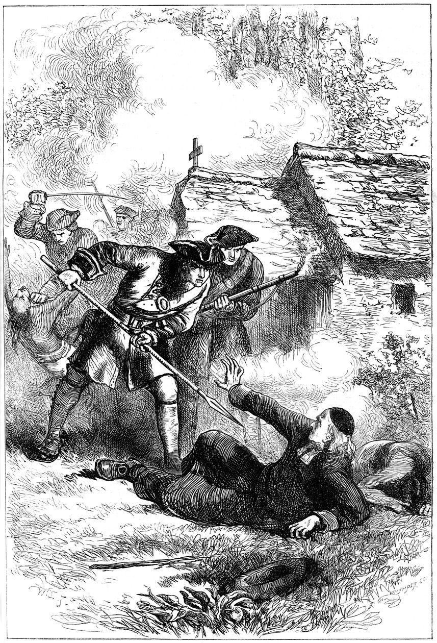 Død av Sebastien Rale, fransk jesuittmisjonær i Amerika, 1724 c1880 av Unbekannt