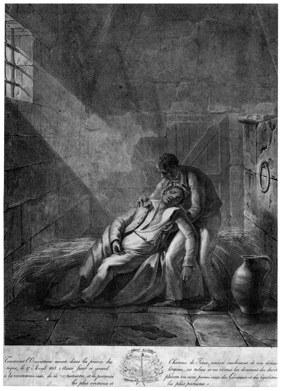 Toussaint Louvertures død, haitisk revolusjonær leder, 27. april 1803 av Unbekannt