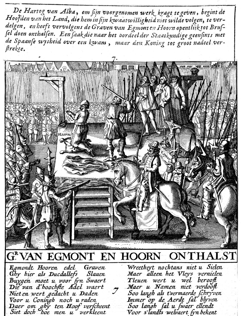 Halshugging av grev Egmont og Hoorn i Brussel under spansk tyranni i Nederland, 1568 av Unbekannt