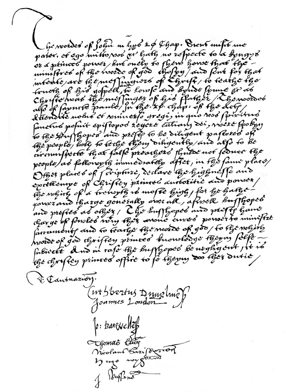 Erklæring fra biskopene til fordel for kong Henry VIIIs makter, 1500-tallet, 1840 av Unbekannt