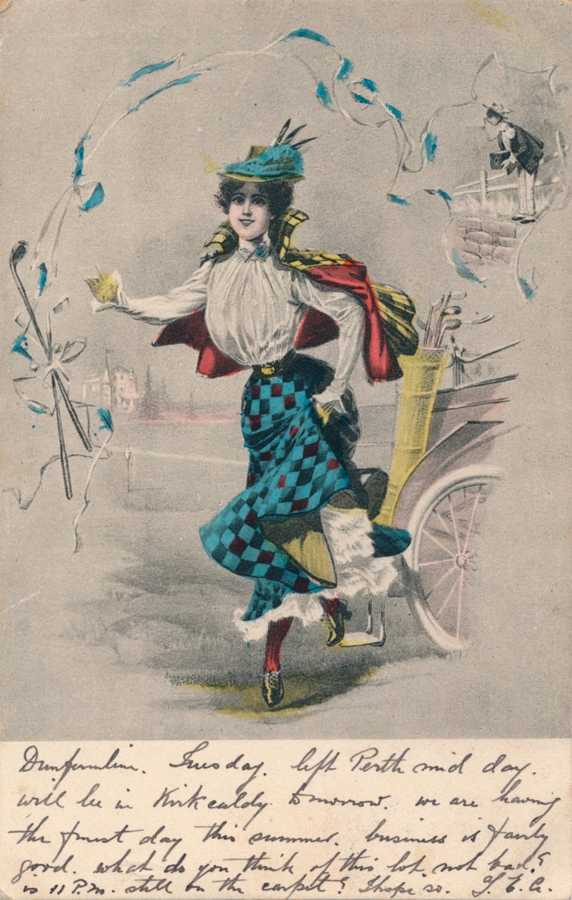 Dekorativ kvinnelig golfspiller 1, c1904 av Unbekannt