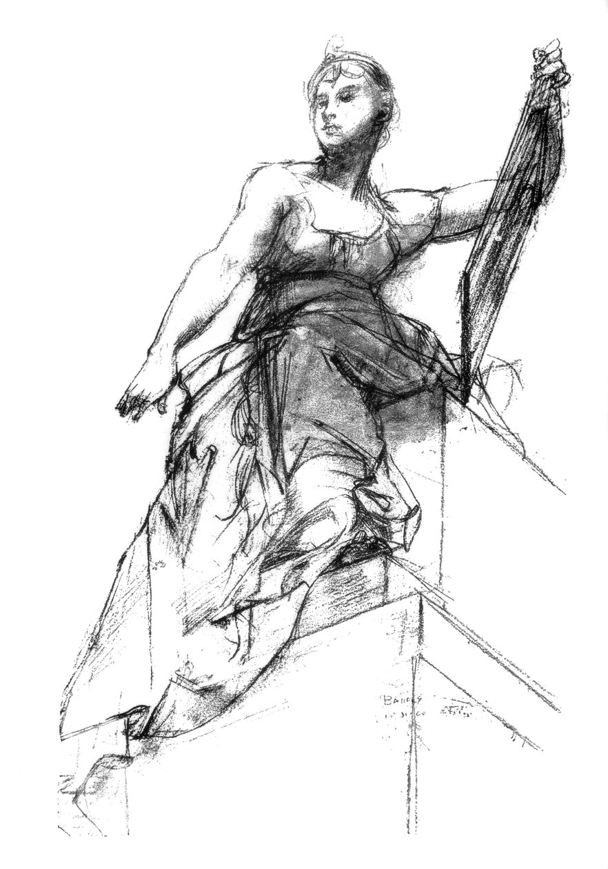 Dekorativ studie for The Apotheosis of the Law, c1880-1882 av Unbekannt