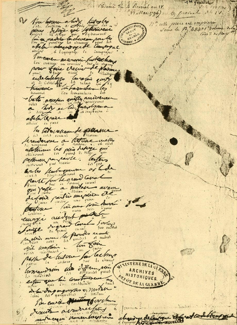 Dekret av Napoleon Bonaparte, 23. mai 1796, 1921. av Unbekannt