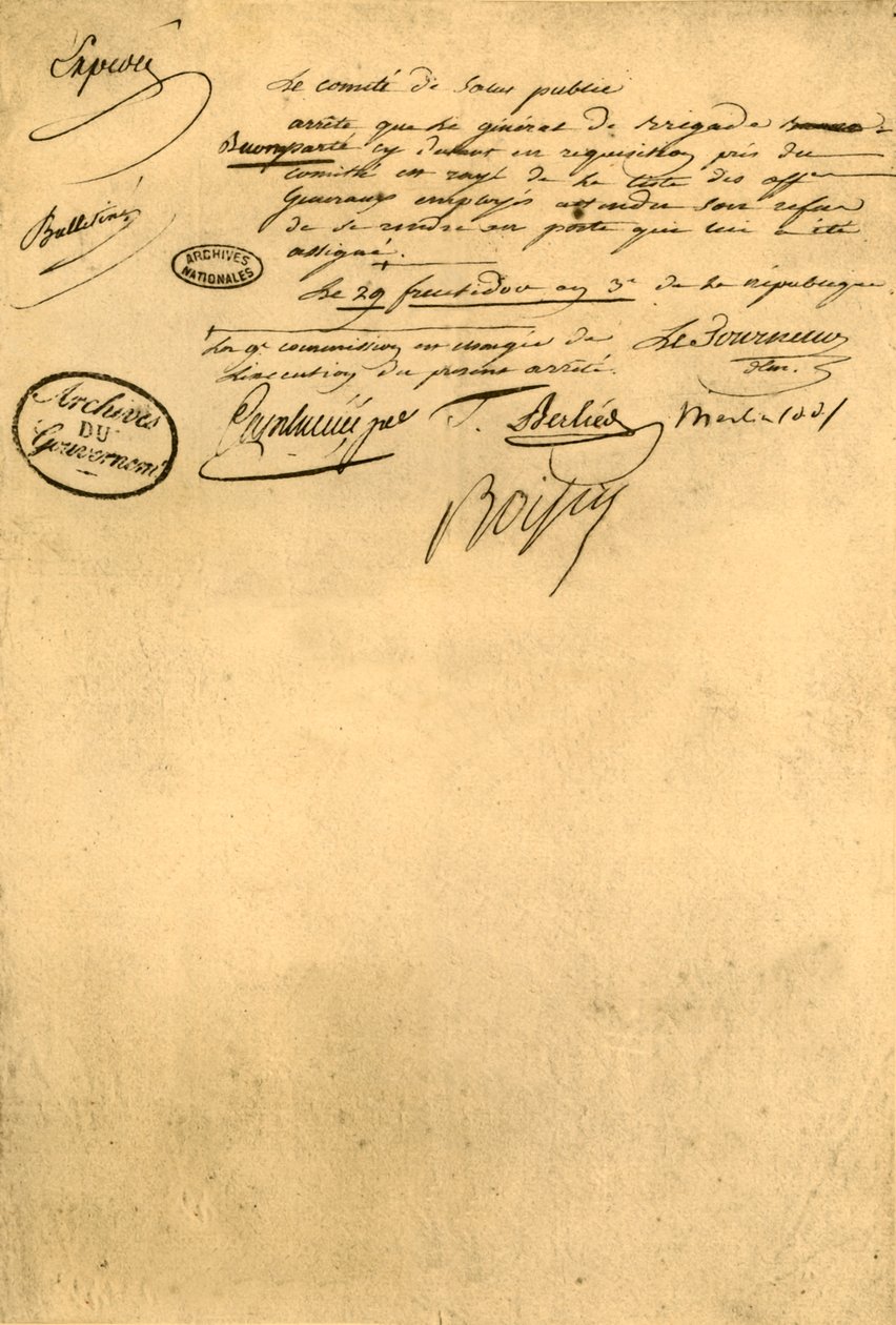 Dekret fra folkehelsekomiteen 5. september 1795, 1921. av Unbekannt