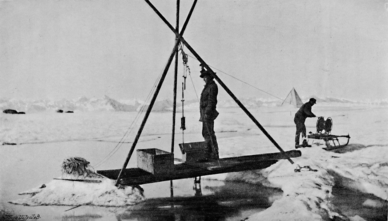 Dypvannstemperatur. Opp med termometeret. 12. juli 1894, 1894 1897 av Unbekannt