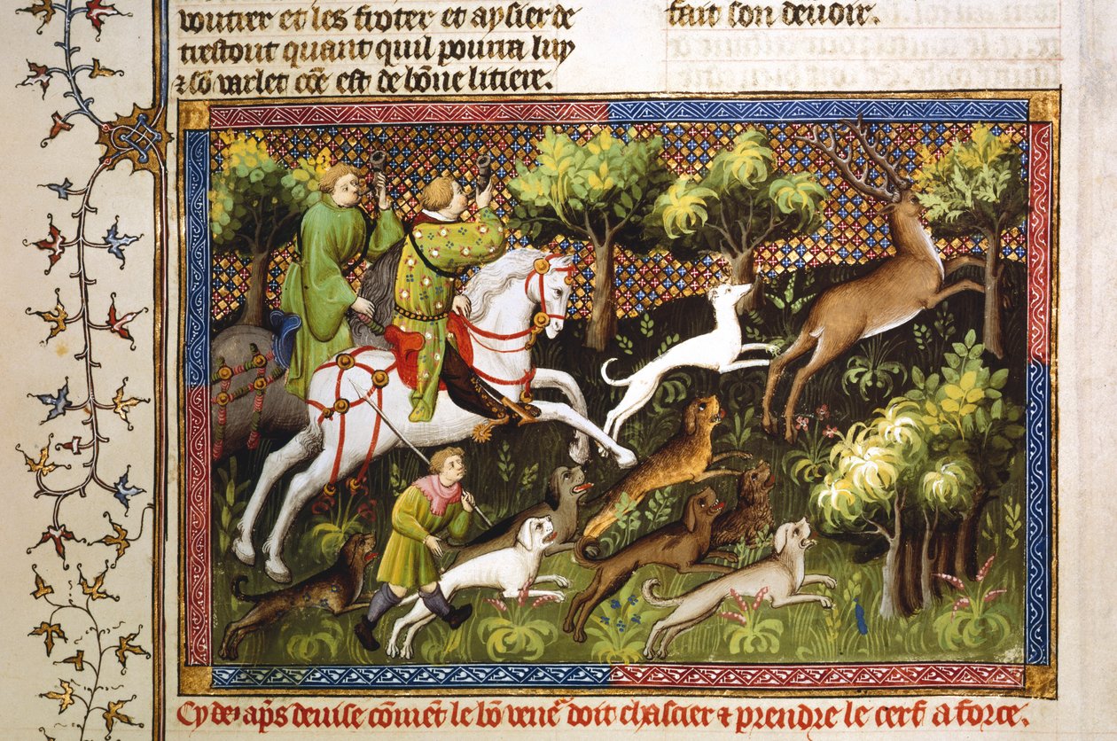 Hjortejakt, 1400-tallet av Unbekannt