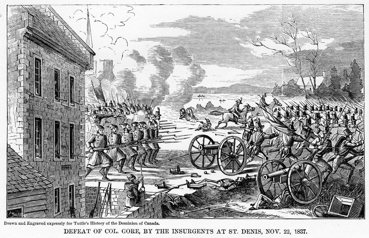 Oberst Gores nederlag, av opprørerne ved St Denis, 22. november 1837, 1877 av Unbekannt