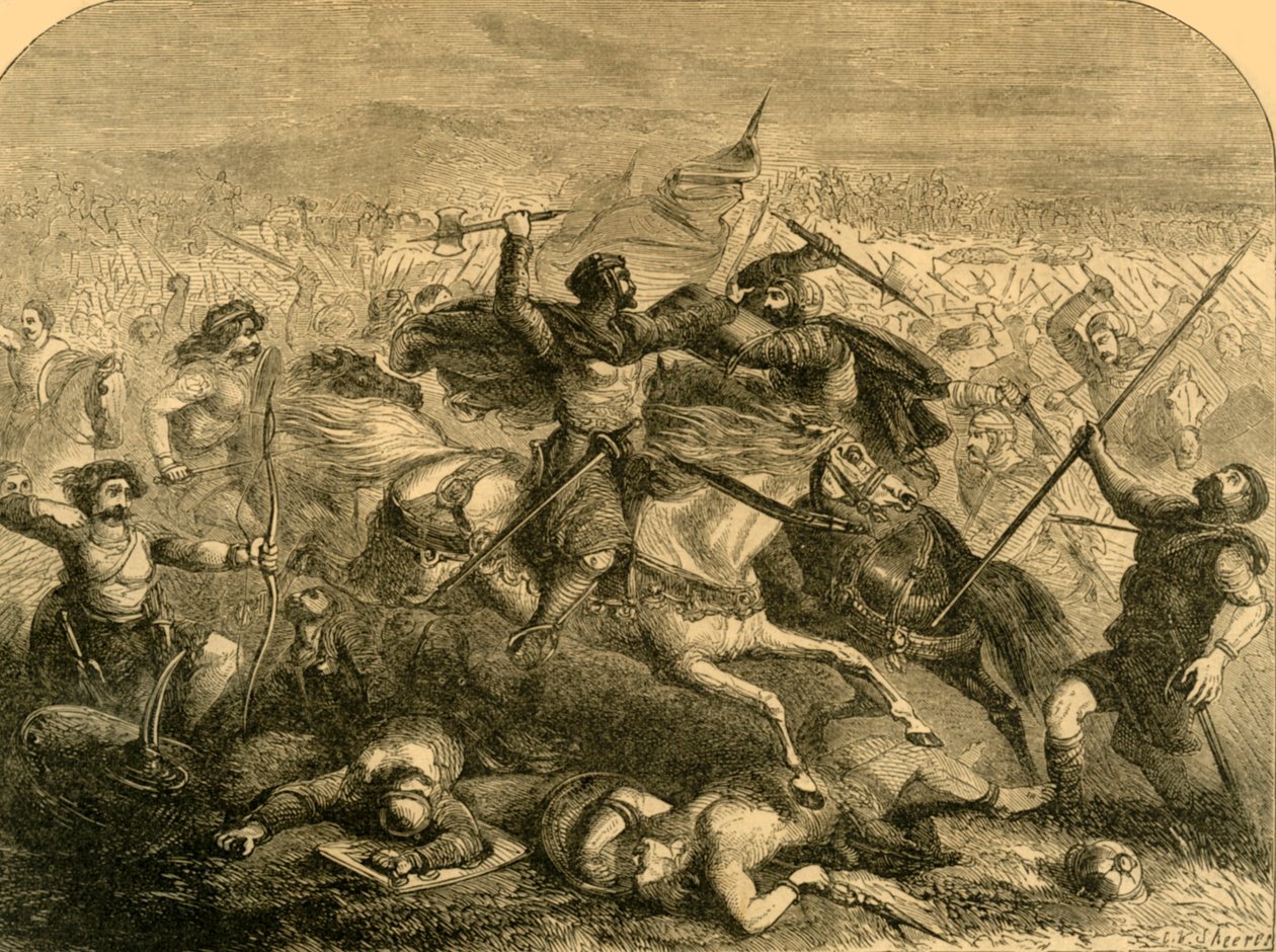 Saksernes nederlag av Arthur, c1890. av Unbekannt