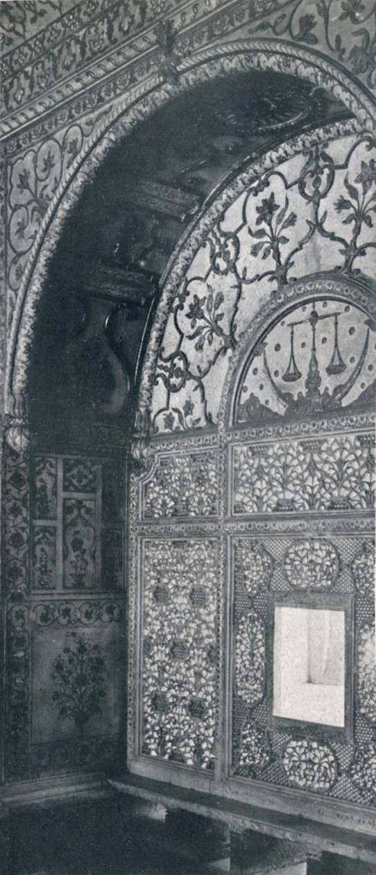 Delhi. The Scales of Justice Carved Marble Screen som begjæringer ble mottatt gjennom., c1910. av Unbekannt