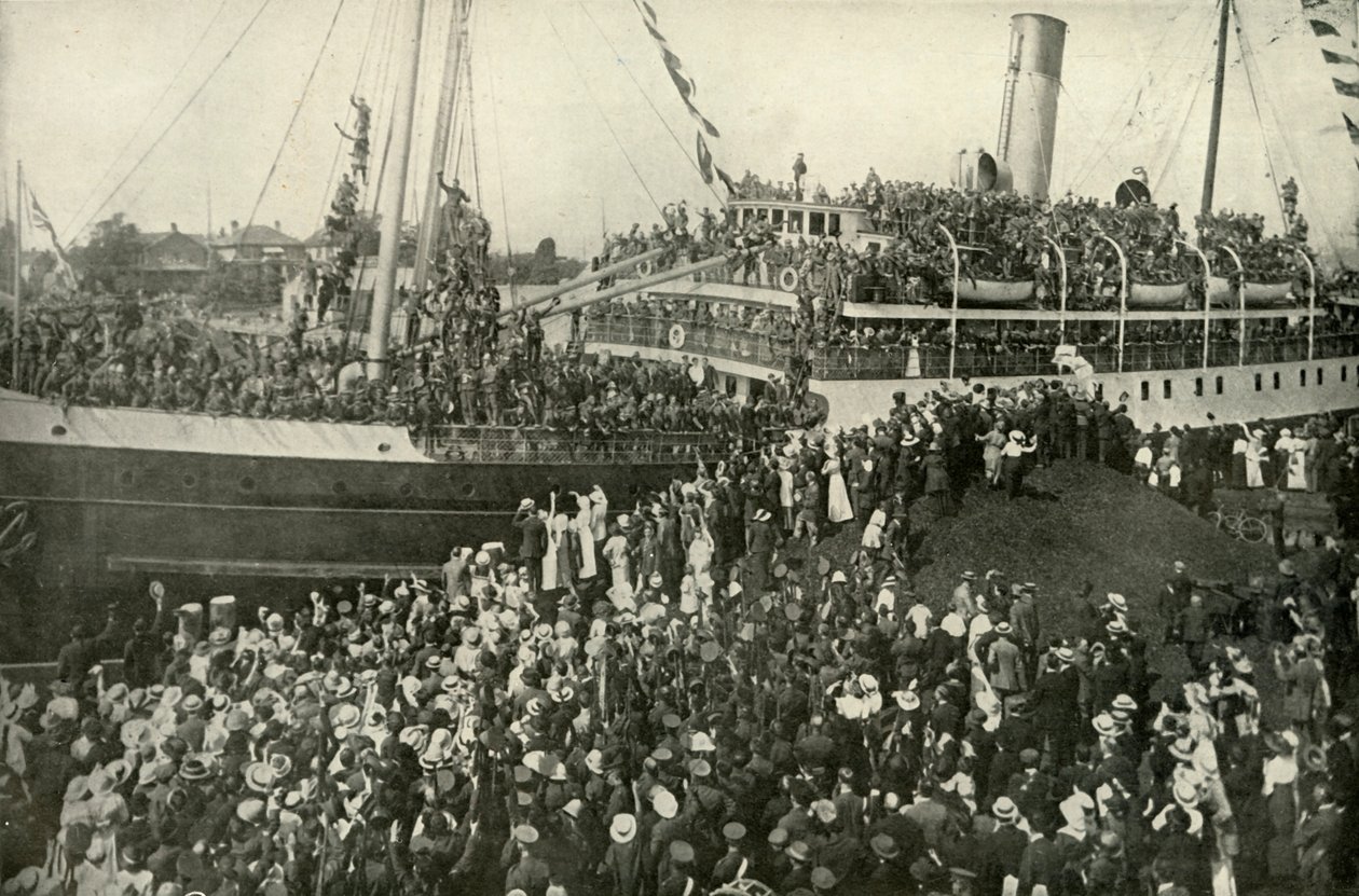 Avgang fra det viktorianske f.Kr. Kontingent, c1914, 1919. av Unbekannt