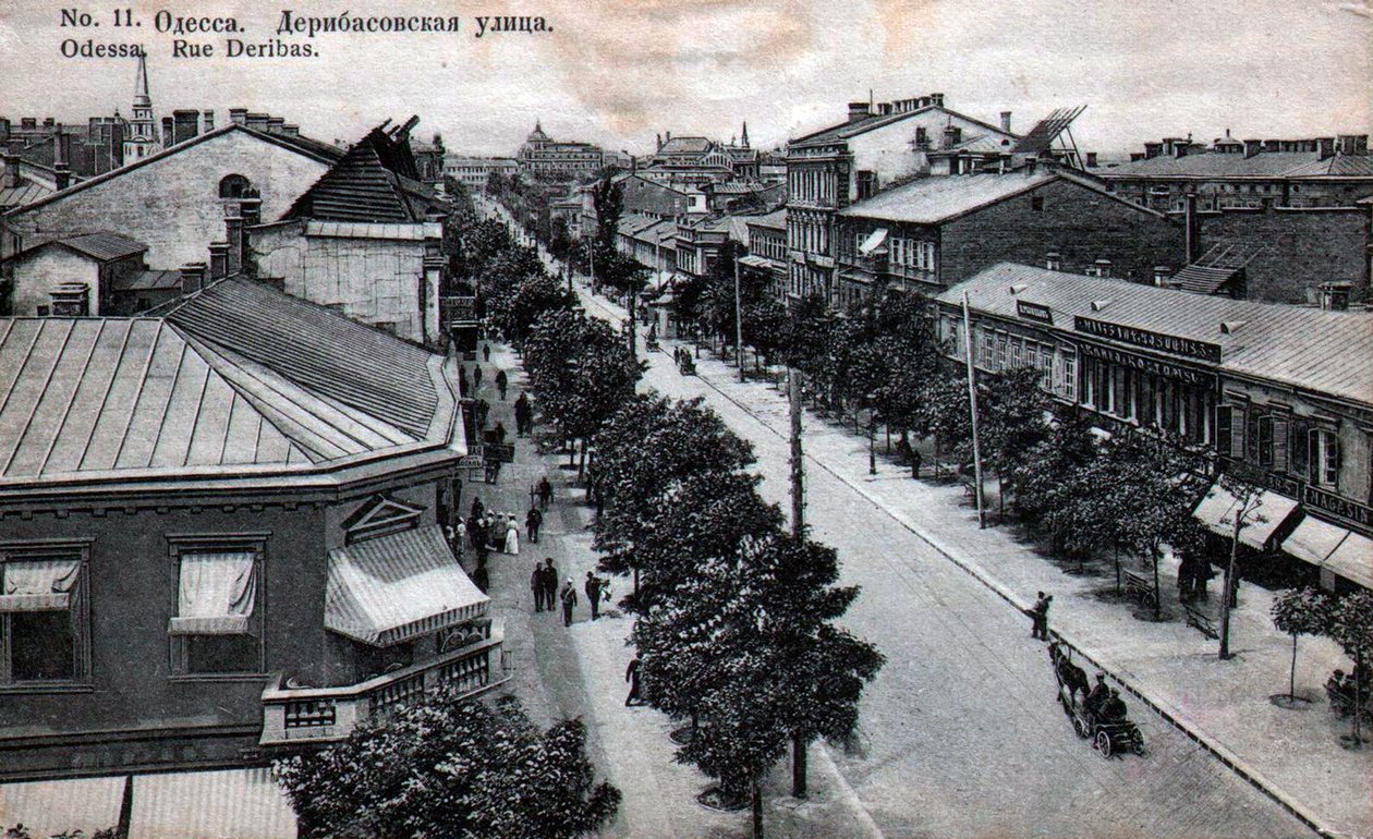 Deribasovskaya Street, Odessa, Russland, midten av 1800-tallet av Unbekannt