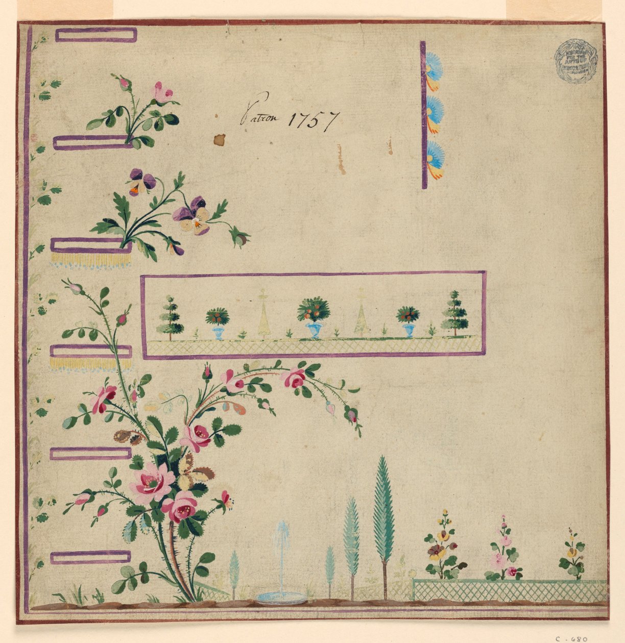 Design for Gile, mønster 1757 av Fabrique de St. Ruf av Unbekannt