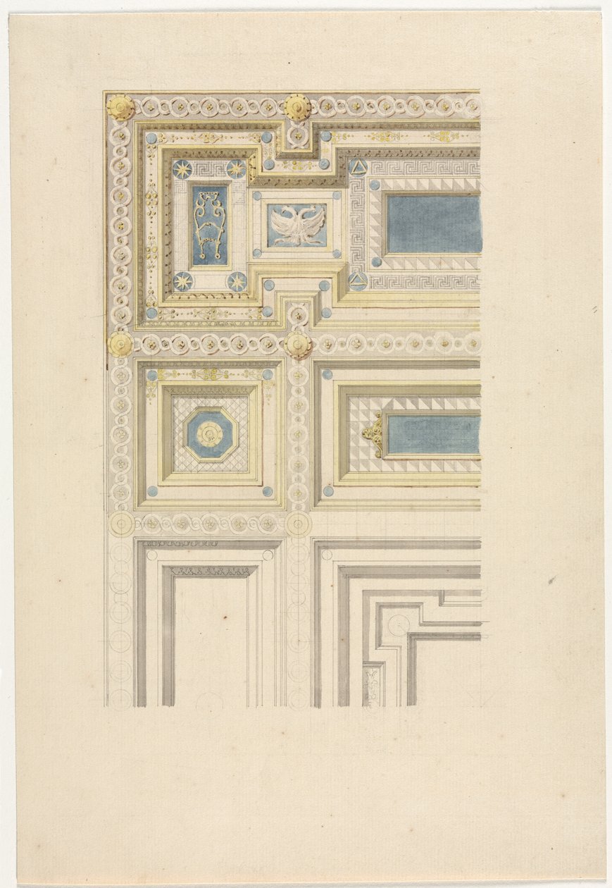 Design for dekorativt tak, 1800-tallet. av Unbekannt