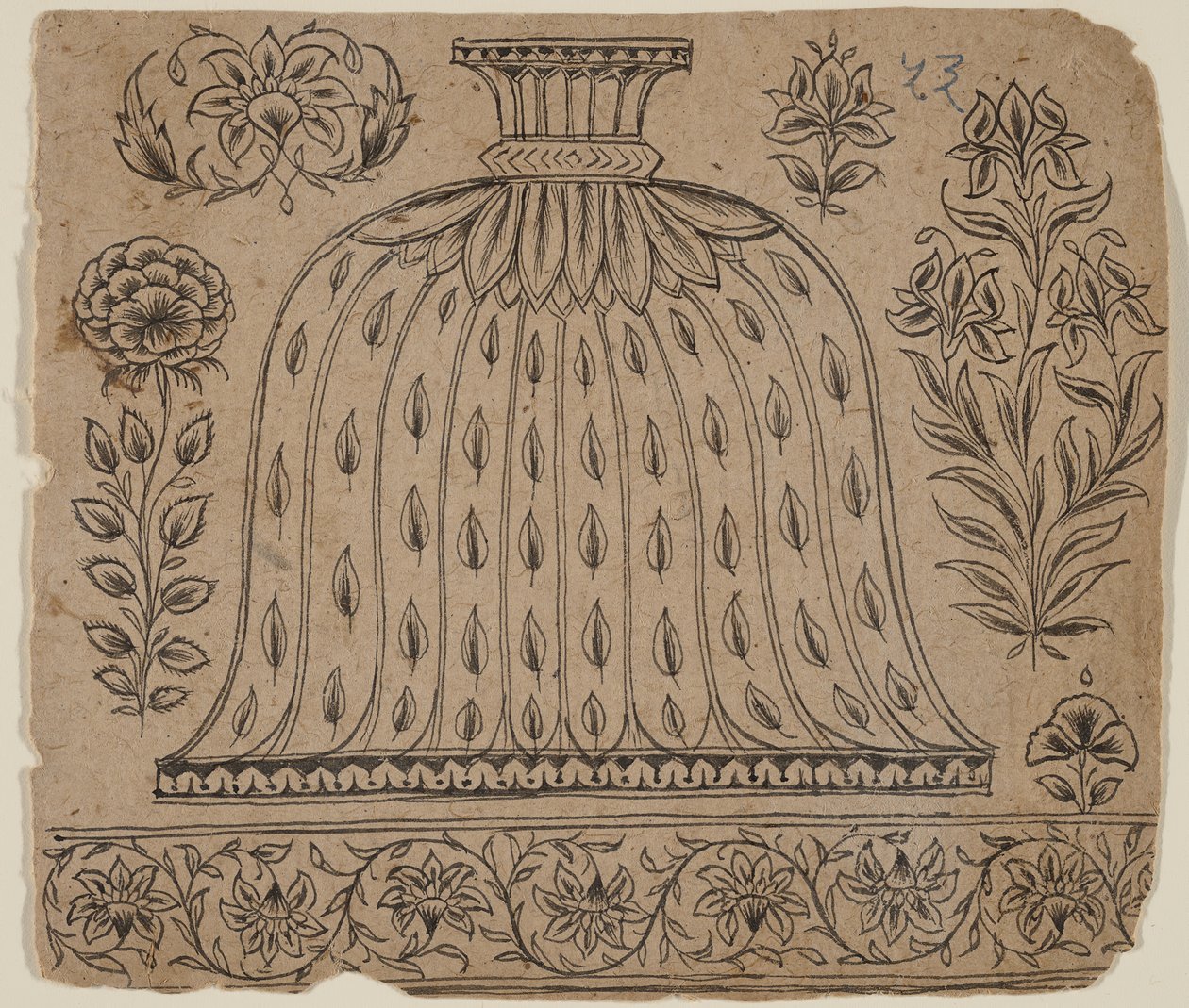 Design for en vannpipebase, sent på 1800-tallet. av Unbekannt