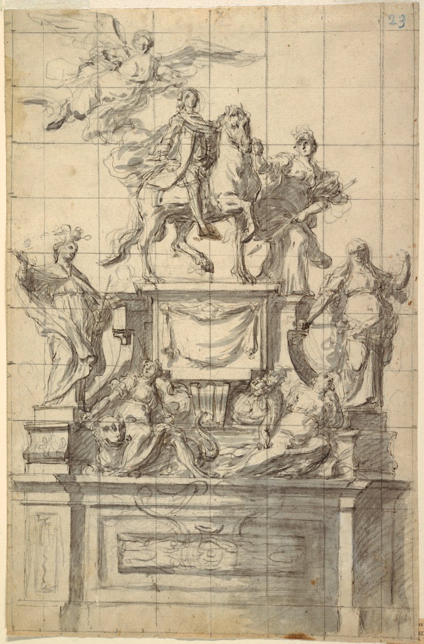 Designet for et monument for keiser Karl VI av Napoli av Unbekannt
