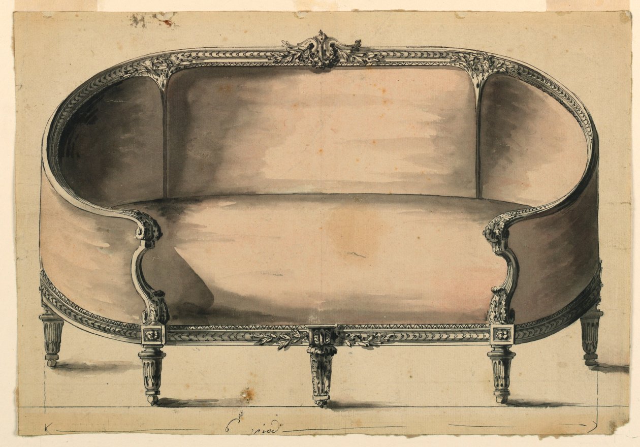 Design for en sofa av Unbekannt