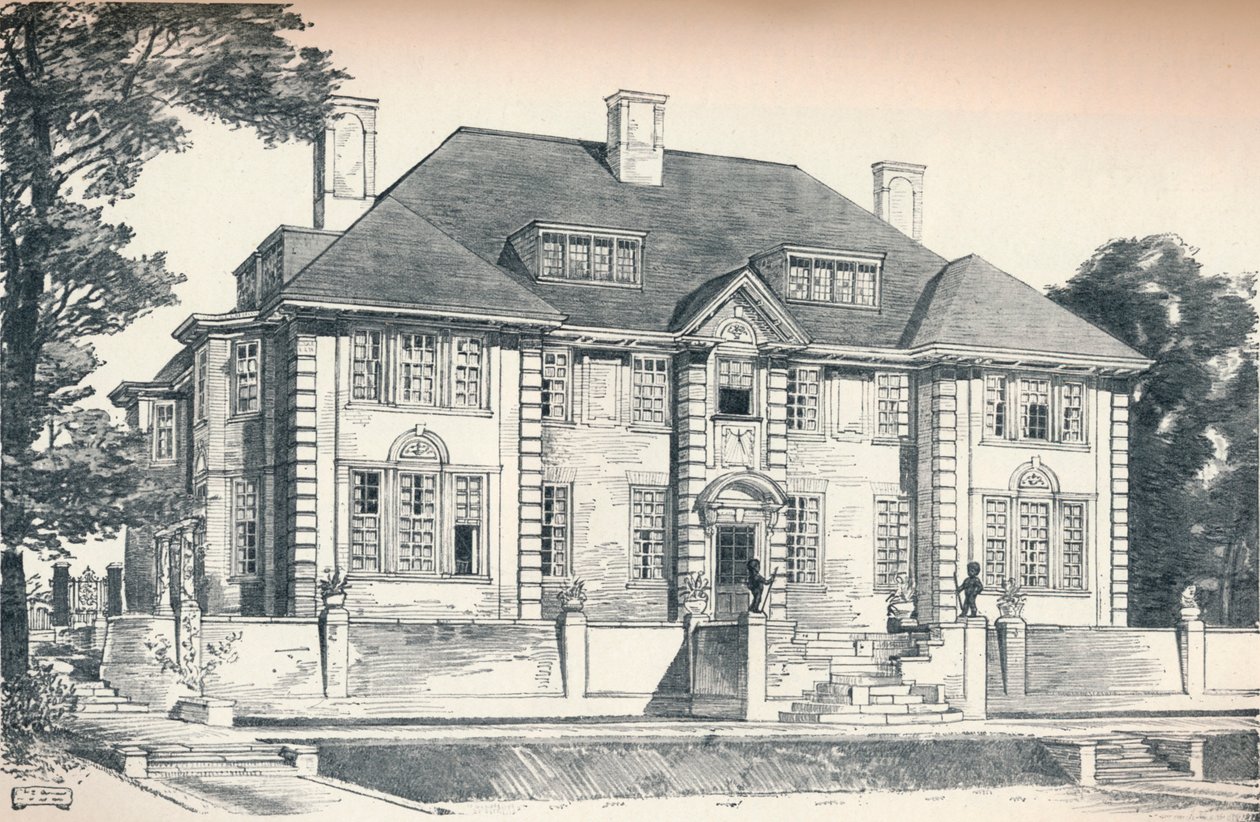 Design for et hus i Hampstead av C. H. B. Quennell, c1913 av Unbekannt