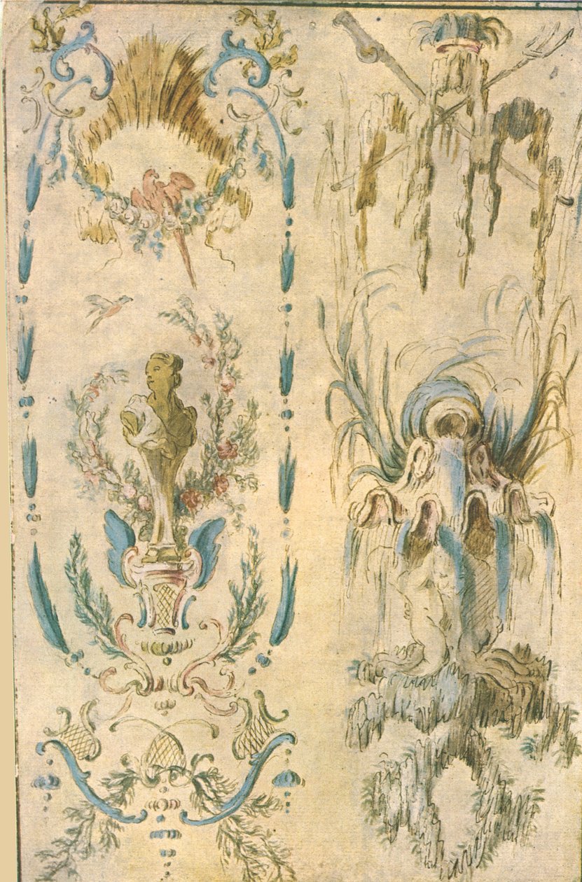 Design for en veggdekorasjon, Frankrike, 1928. av Unbekannt