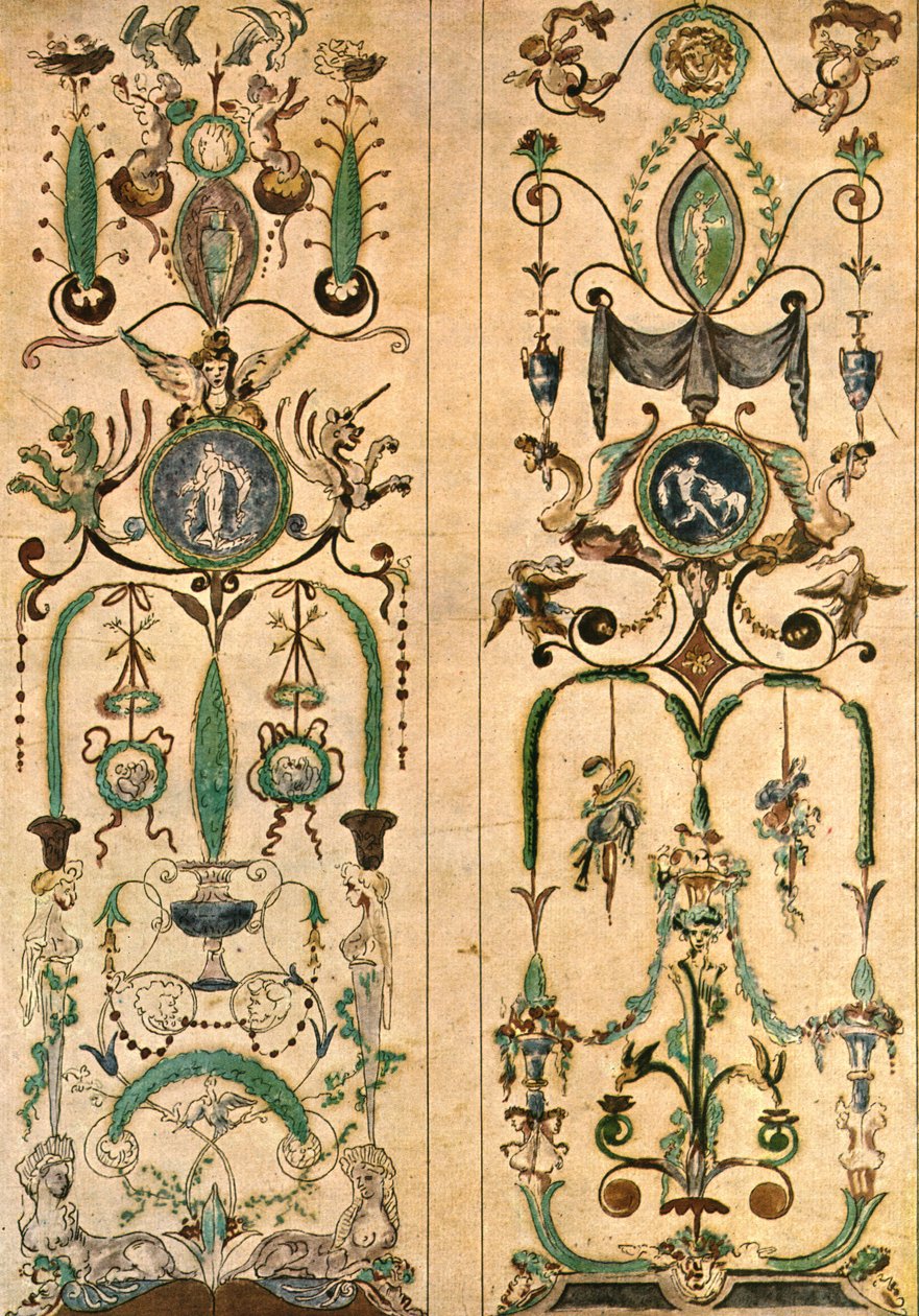 Design for et veggmaleri, Frankrike, 1928. av Unbekannt