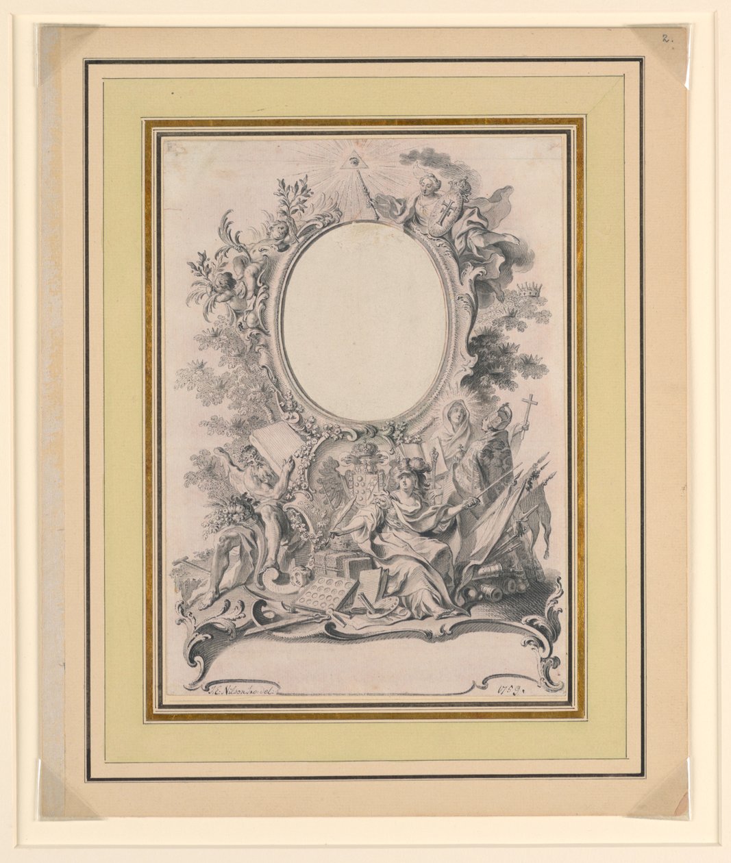 Design for rammen av portrettet av Charles III, kongen av Spania av Unbekannt