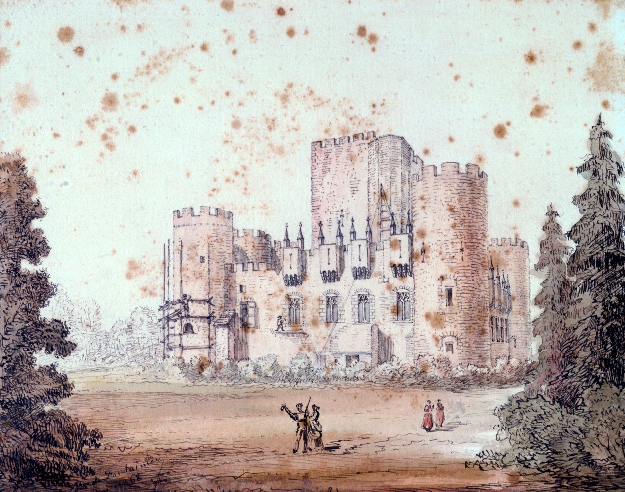 Design for utsiden av en bygning, 1868 av Unbekannt