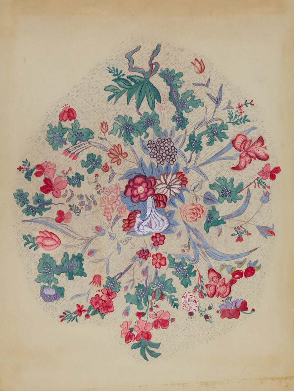 Detalj fra Appliqued Quilt, 19351942. av Unbekannt