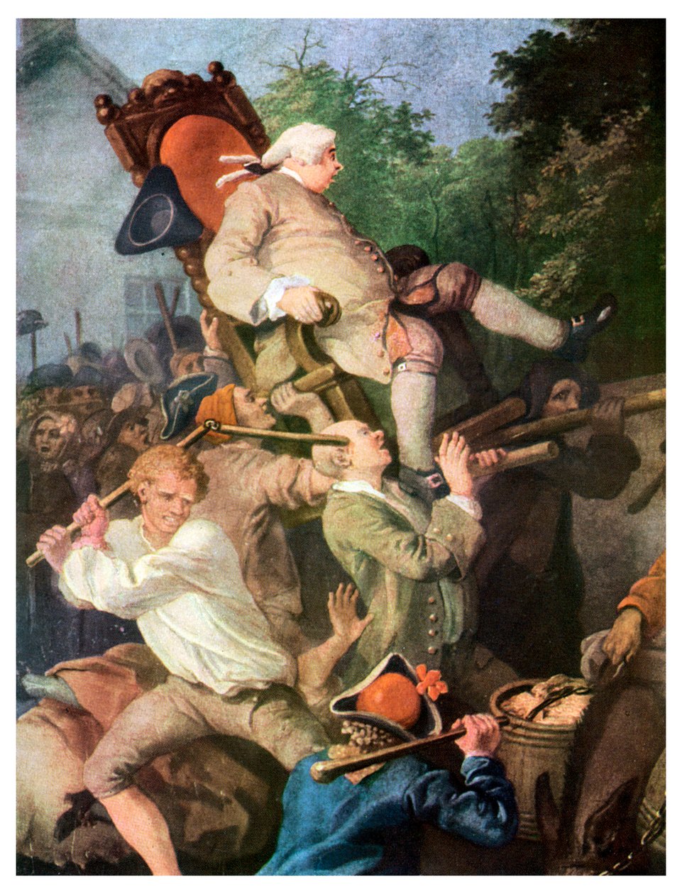 Detalj fra Chairing the Member, av William Hogarth, 1755 1956 av Unbekannt